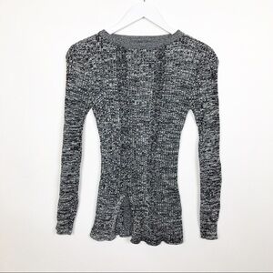 Gray Sweater Long Sleeve Top Stretchable